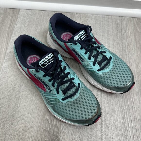 Brooks Launch 3 Shoes Womens Size 9 Teal Pink‎ Running Sneakers Athletic Walking - Picture 2 of 12